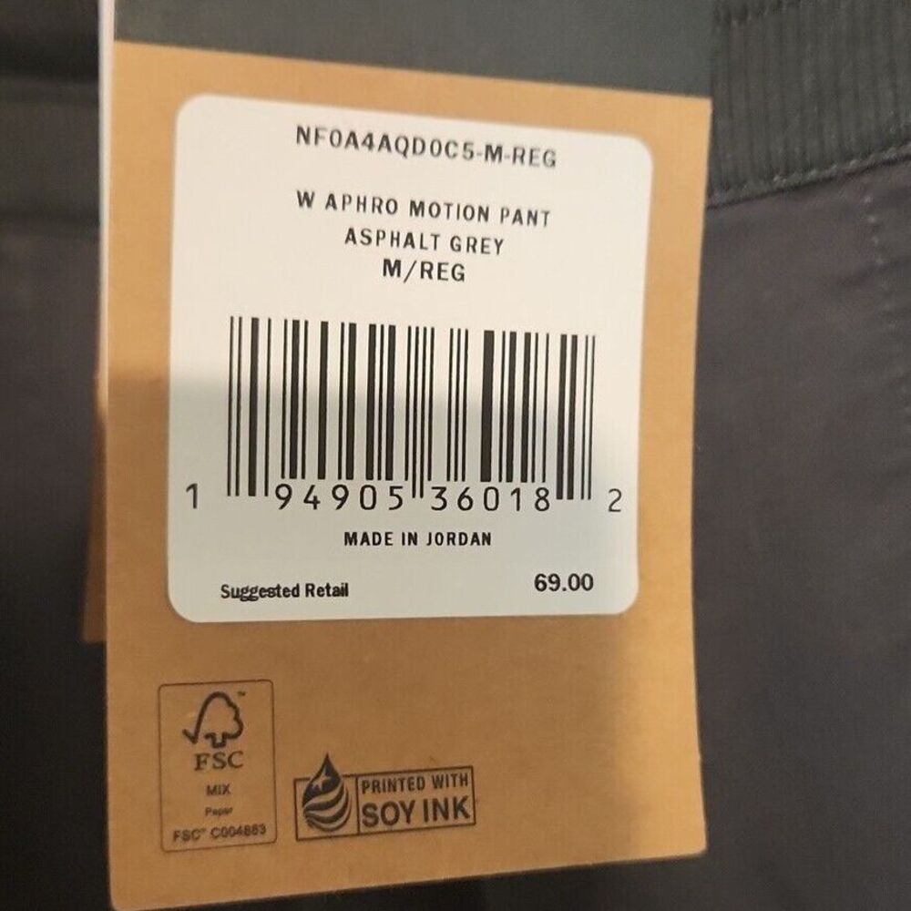 NWT North Face Black Aphro Motion Pants Gray Medium Outdoors Active Hiking UPF - Picture 5 of 7